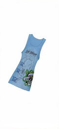 Lost Intricacy Graphic Rivet Tank Bodycon Mini Dress Women