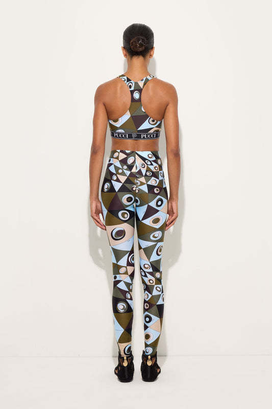 Emilio Pucci Geometric Eye Print Tank Top Leggings 2 Piece Set Women
