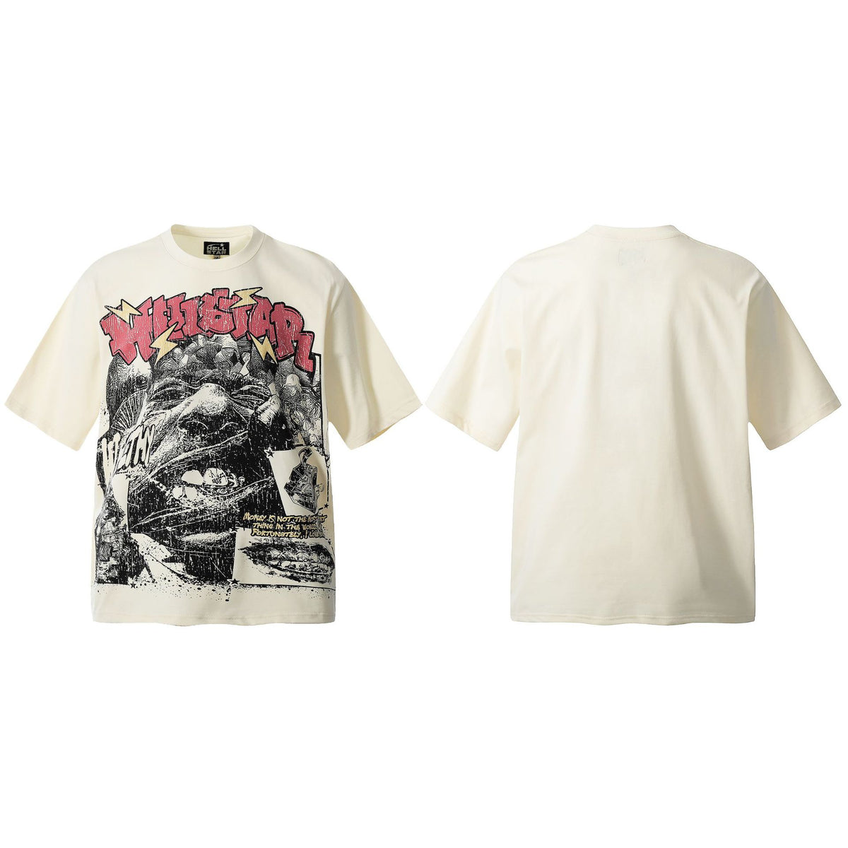 Hellstar Multi‑Graphic Vintage Washed Oversized Tee Streetwear