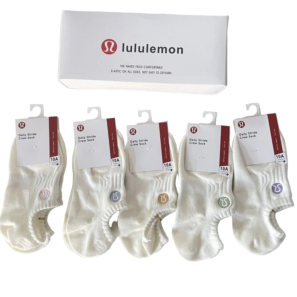 Lululemon Daily Stride No Show Socks 5 Pairs Box