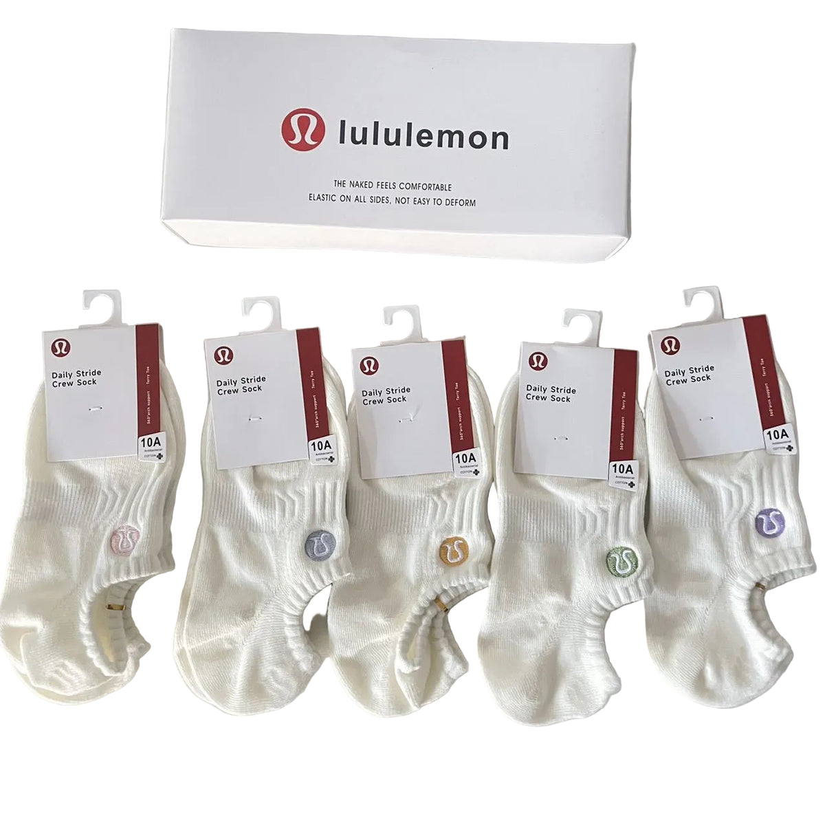 Lululemon Daily Stride No Show Socks 5 Pairs Box