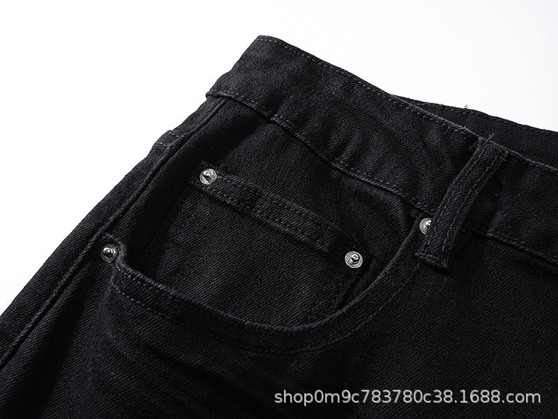 Amiri Distressed Splash Ink Stretch Slim Tapered Denim Jeans Unisex