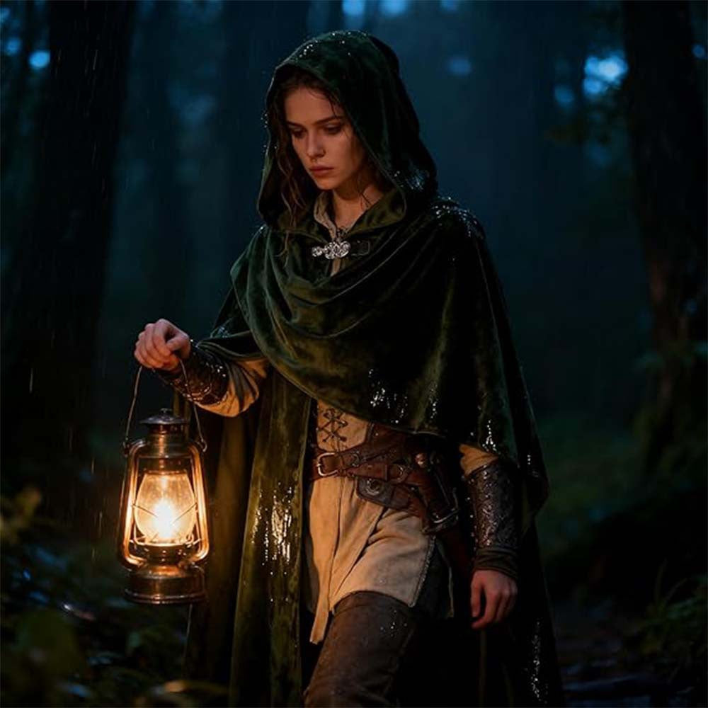 Halloween Medieval Hooded Shawl Cloak Dark Ranger Cosplay Cape