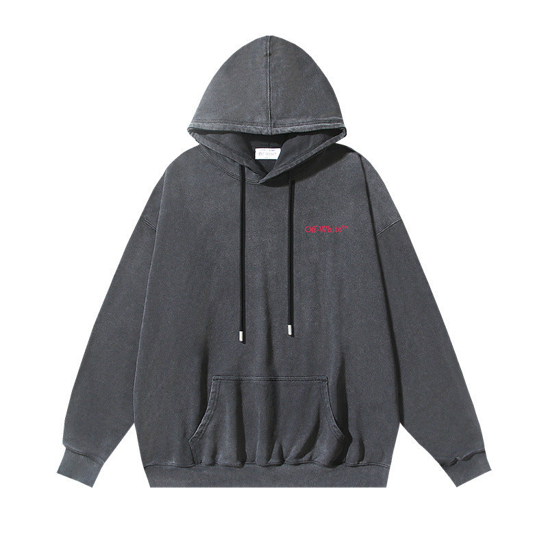 Off White Washed Bacchus Graphic Print Hoodie Unisex