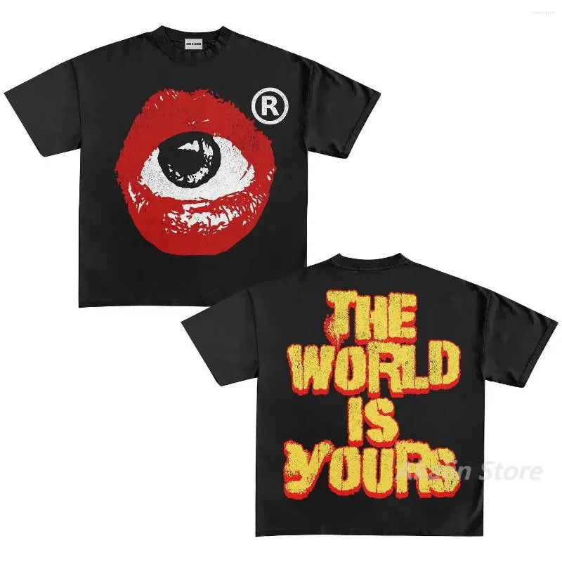 Vintage Hip-Hop Rap Print Unisex Oversize Streetwear Baumwoll-T-Shirt