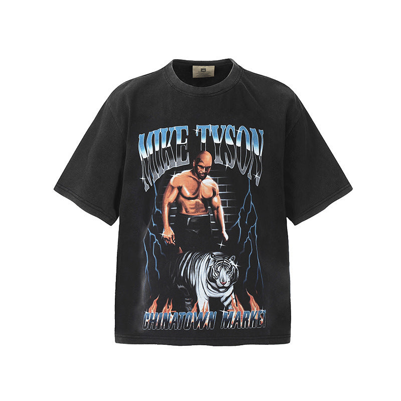 Travis Scott VTG Washed Rapper Athlete Mike Tyson Oversized Tee