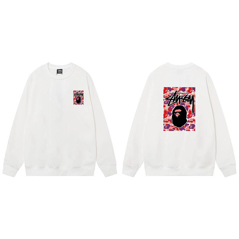 Stussy Graphic Crewneck Sweatshirt 8 Ball Dice Street Casual Pullover