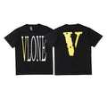 Vlone Big V Letter Graphic Print Short Sleeve Tee Streetwear Unisex
