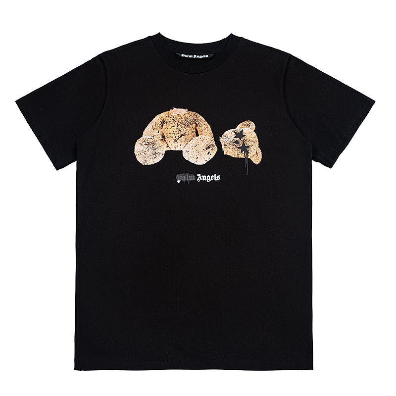 Palm Angels Teddy Bear Graphic Tee Loose Unisex Streetwear T-Shirt