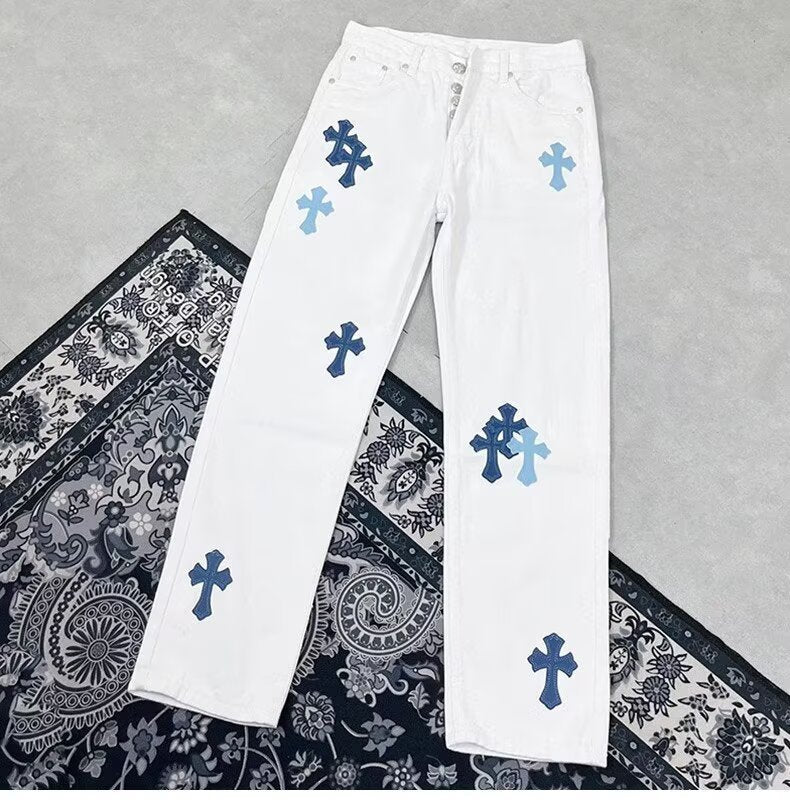 Purple Brand Men Stretch Skinny Ripped Printed Embroidered Denim Jeans