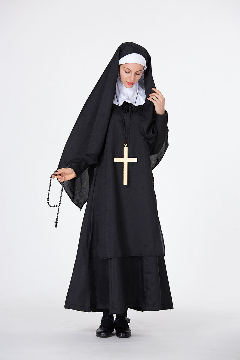 Halloween Men & Women Priest Nun Cosplay Easter Carnival Party Sets