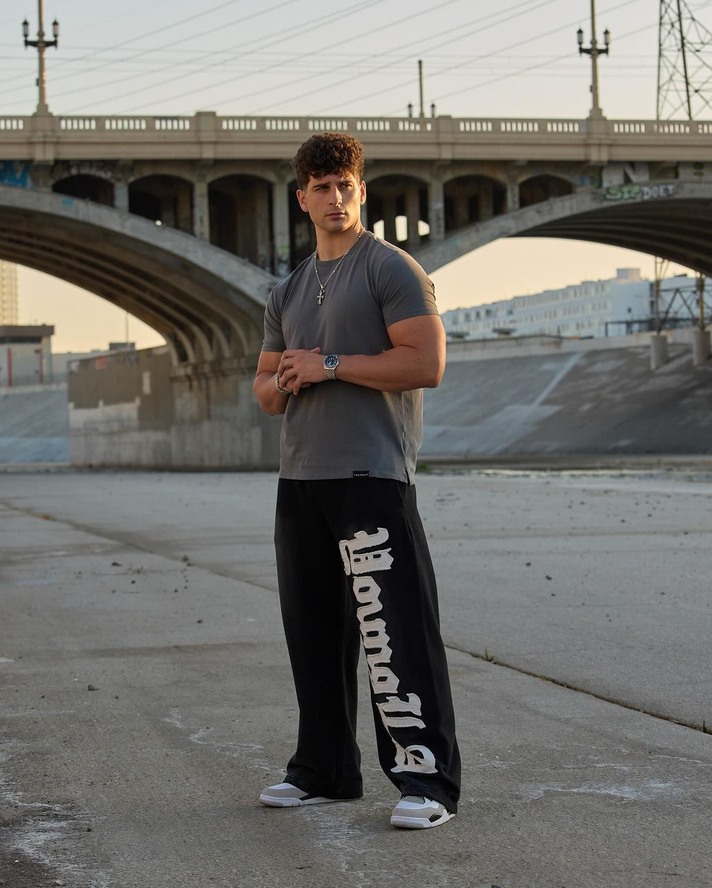 YOUNGLA 2127 Big Patch Sweats