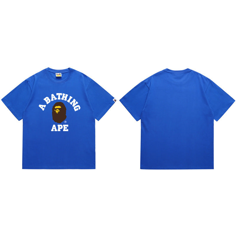 BAPE Ape Shark Graphic Print Loose Unisex Heavyweight Cotton T-Shirt