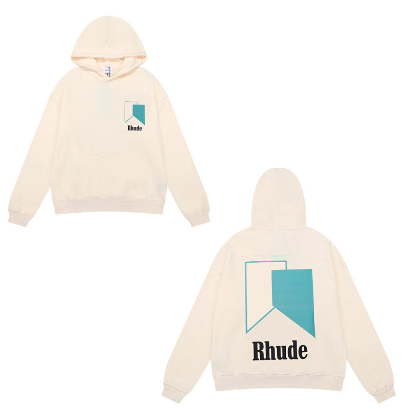 Rhude Cartoon Letter Hoodie Streetwear Cotton Pullover Sweatshirt
