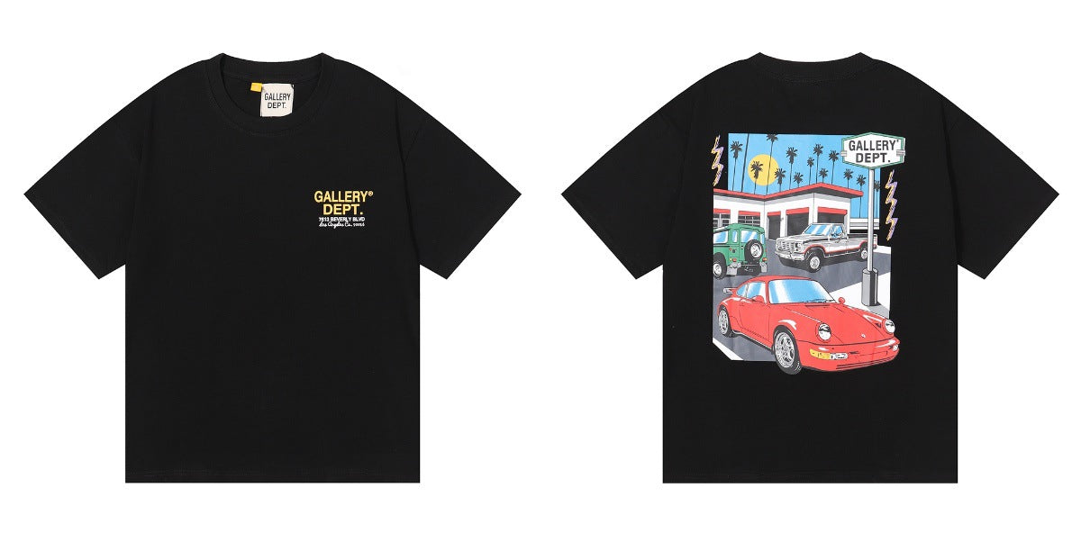 Gallery Dept Tie Dye Washed Graffiti Print Crew Neck T‑Shirt Unisex