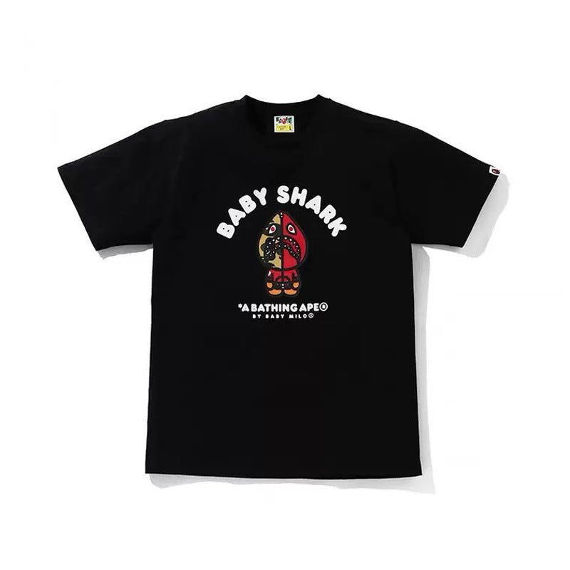 BAPE Ape Head & Shark Graphic Tee Loose Unisex Streetwear T-Shirt