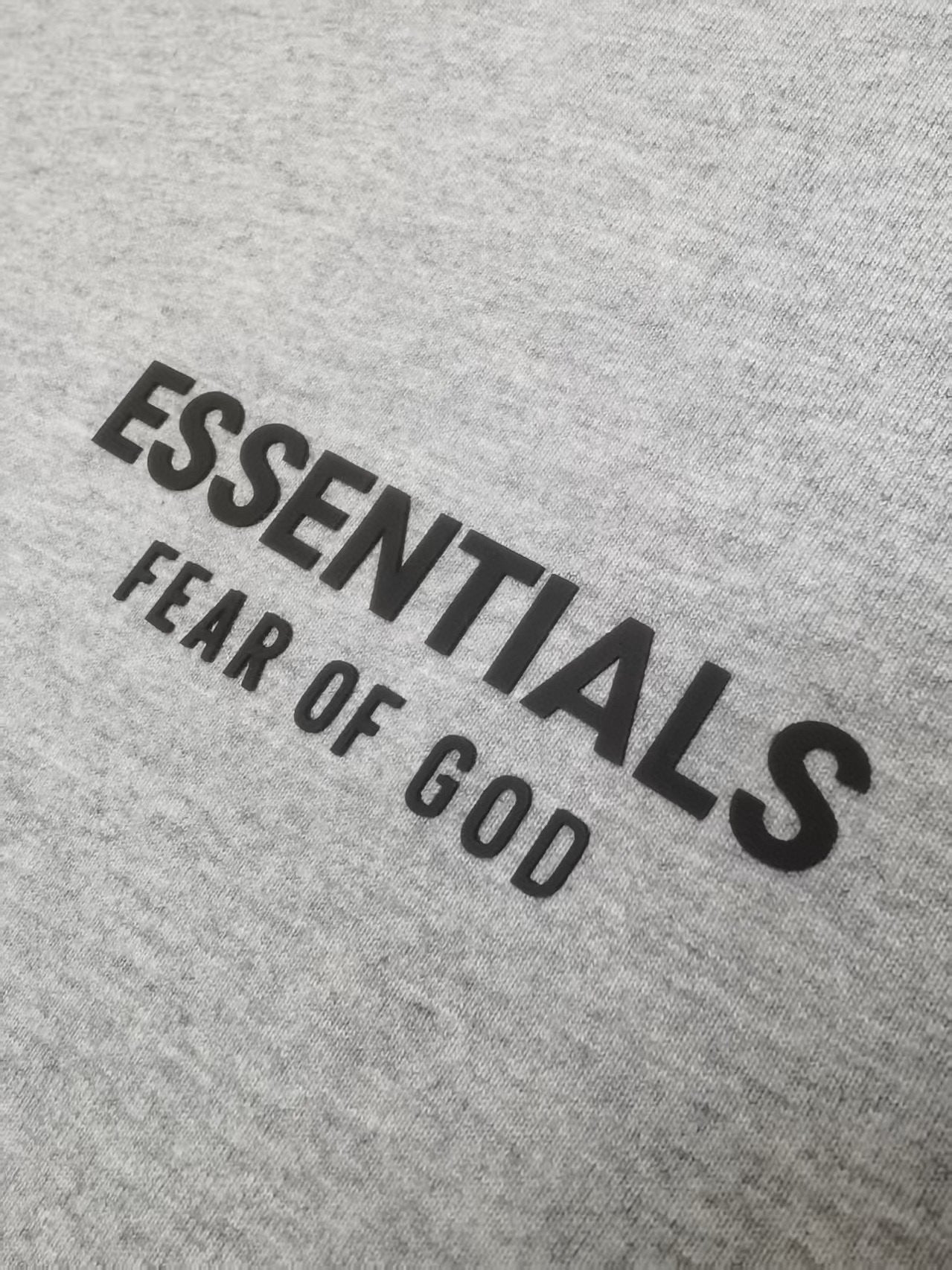 Fear Of God Essentials Rubber Print Letter Crew Neck Short Sleeve T Shirt