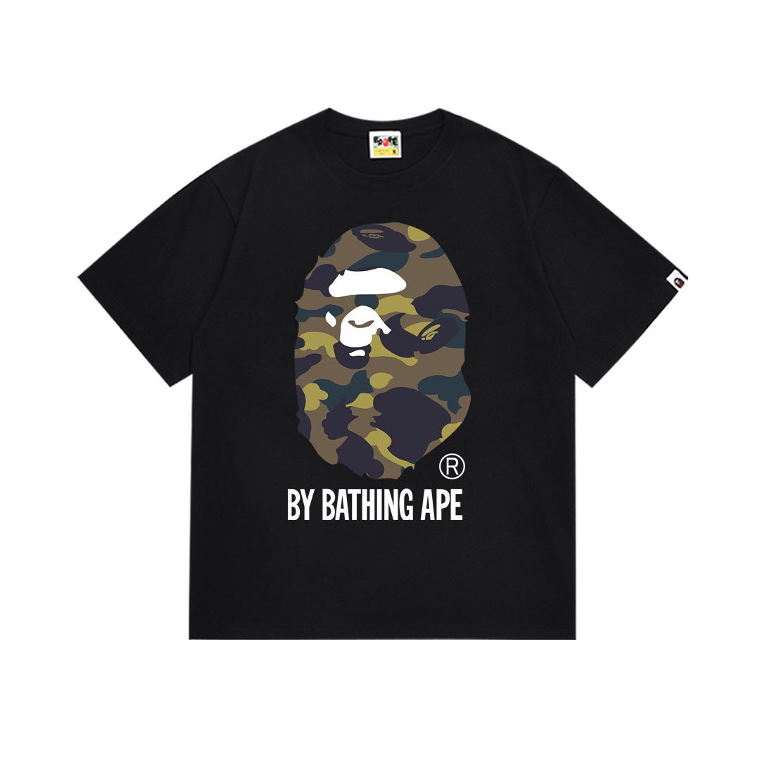 Bape Multi‑Camo Ape Head Graphic Oversized Tee Streetwear Unisex