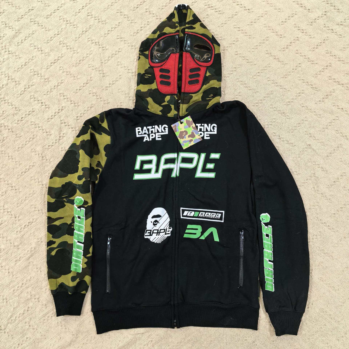 BAPE BMX Mask Dirt Race Edition Shark ABC Camo Full Zip Hoodie