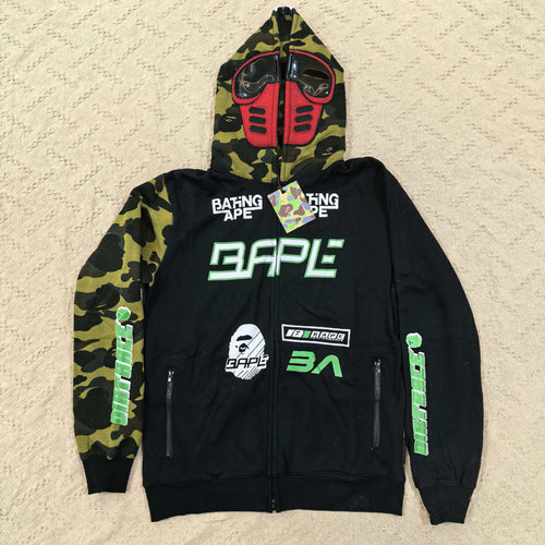 BAPE BMX Mask Dirt Race Edition Shark ABC Camo Full Zip Hoodie