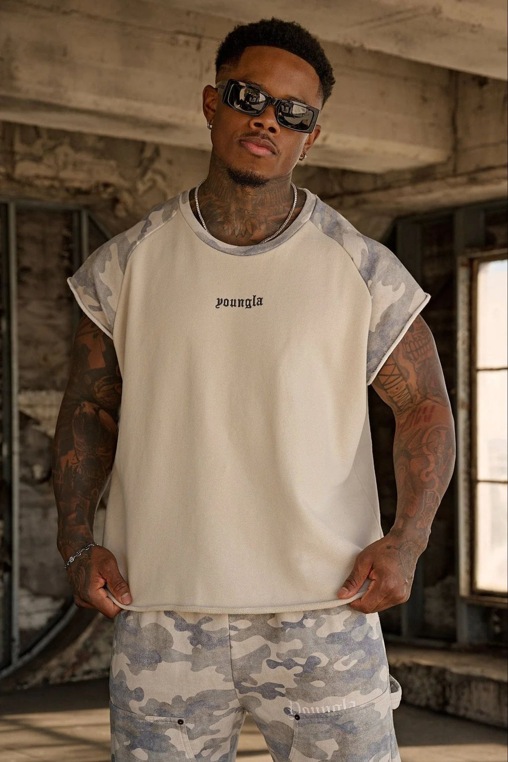 YOUNGLA 4243 Raw Raglan Tanks
