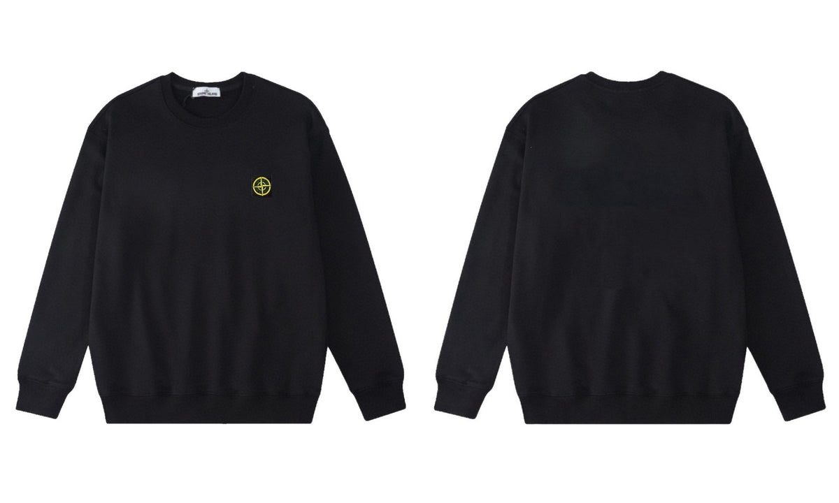 Stone Island Compass Print Crewneck Sweatshirt Men Autumn Pullover