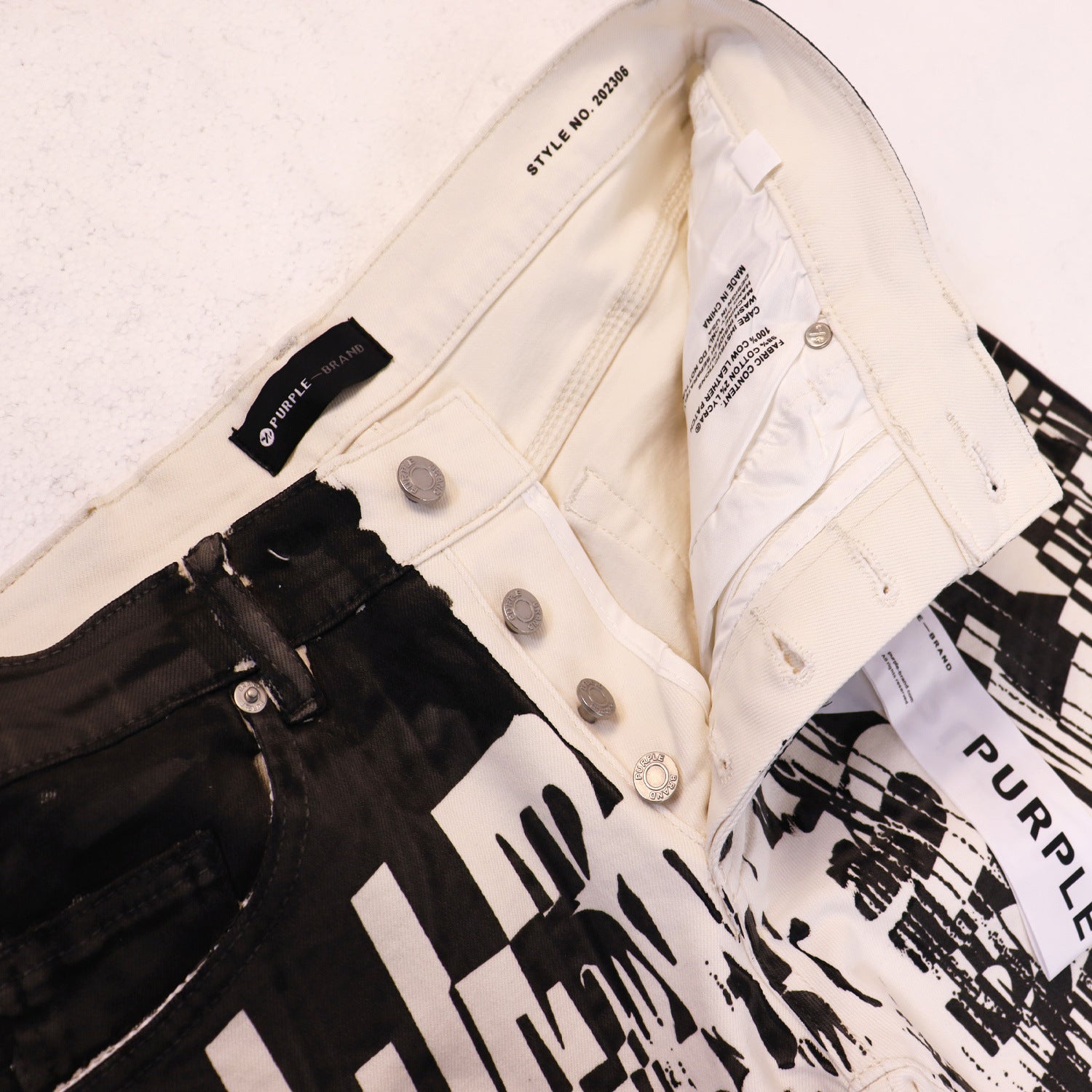 Purple Brand Hand Paint Ripped Skinny Denim Jeans Unisex