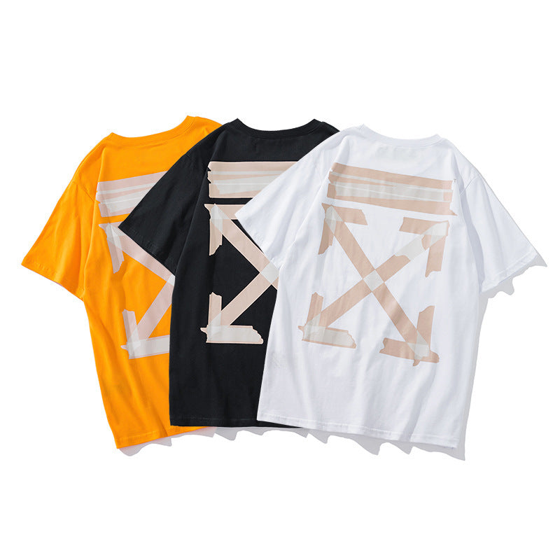 Off‑White Melt Arrow Gradient Splash Ink Crew Neck T‑Shirt Unisex