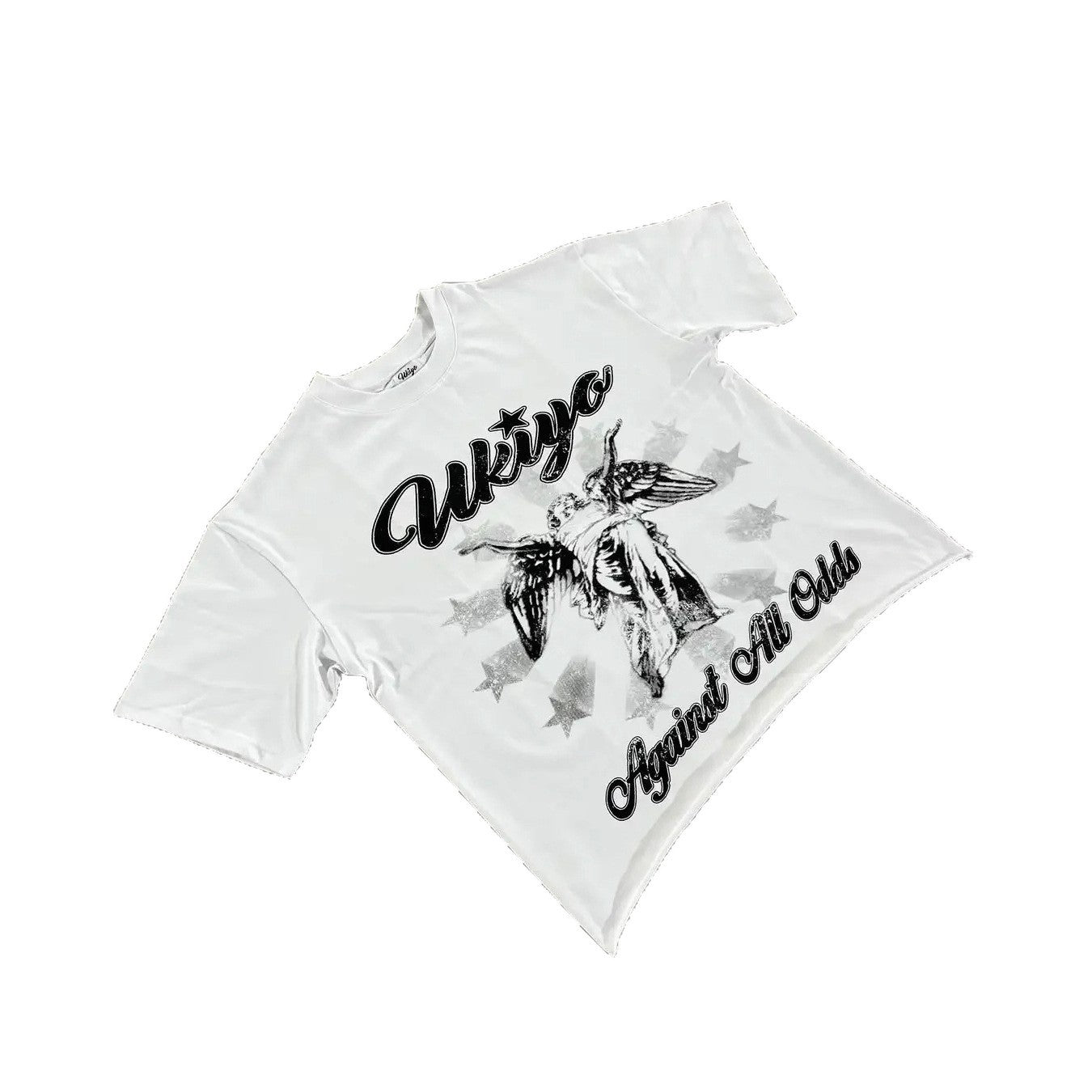 Ukiyo Infamouss Style Vintage Newspaper Graphic Oversized Cotton Tee