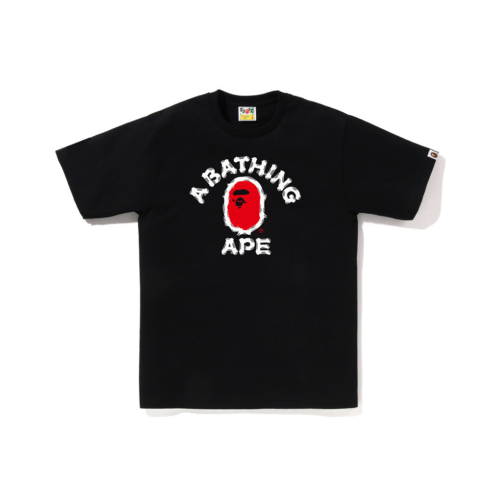 BAPE Camo Shark Ape Head Print Crew Neck Short Sleeve T‑Shirt Unisex