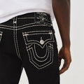 True Religion White Contrast Stitch Horseshoe Straight Jeans Men Y2K