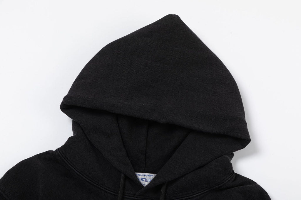 Off-White Color Figure Oil Painting Washed Graphic Hoodie