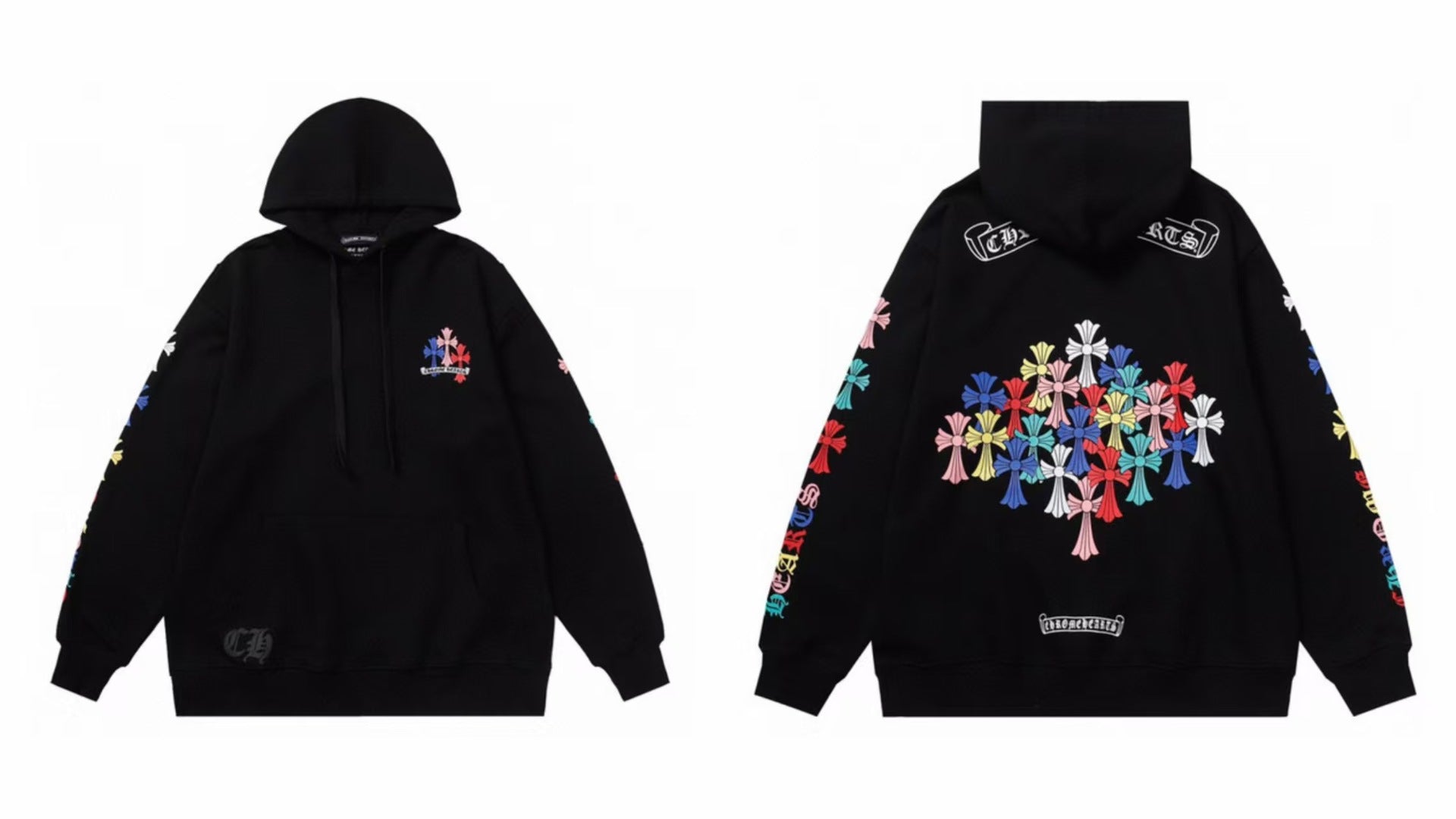 Chrome Hearts Gothic Graphic Print Pullover Hoodie Streetwear Unisex
