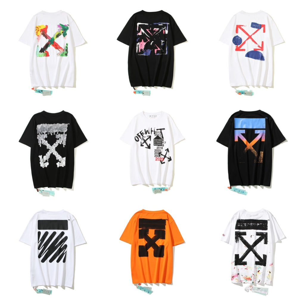 Off White Arrow Graphic Print Short Sleeve Tee Streetwear Unisex