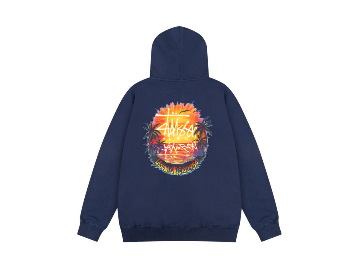 Stussy Zip Up Hoodie Multi Graphic Letter Print Streetwear Jacket