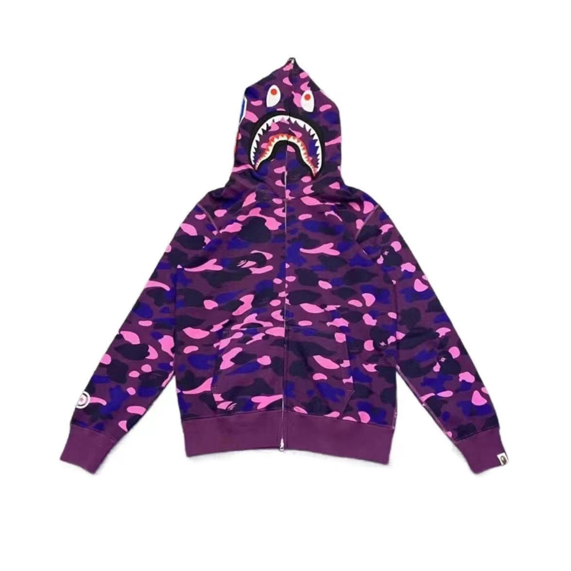 BAPE Shark Ape Head Camo Embroidered Zip Up Hoodie