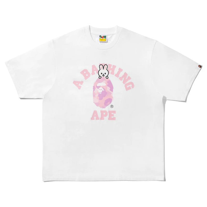 BAPE Ape Head Camo Shark Print Crew Neck Short Sleeve T‑Shirt Unisex