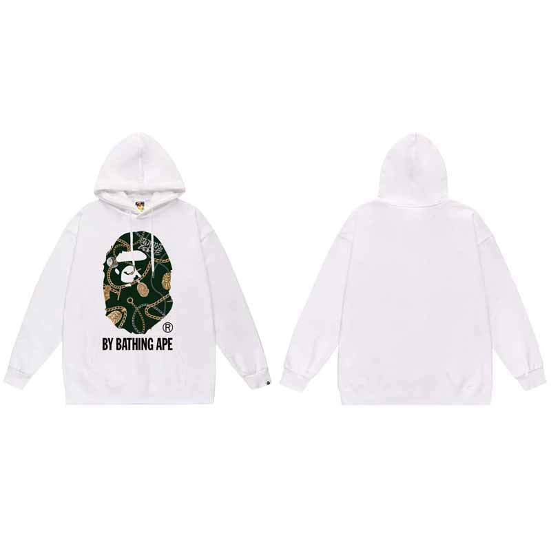 BAPE Hoodie Baby Milo Ape Head Multi Graphic Street Fleece Pullover