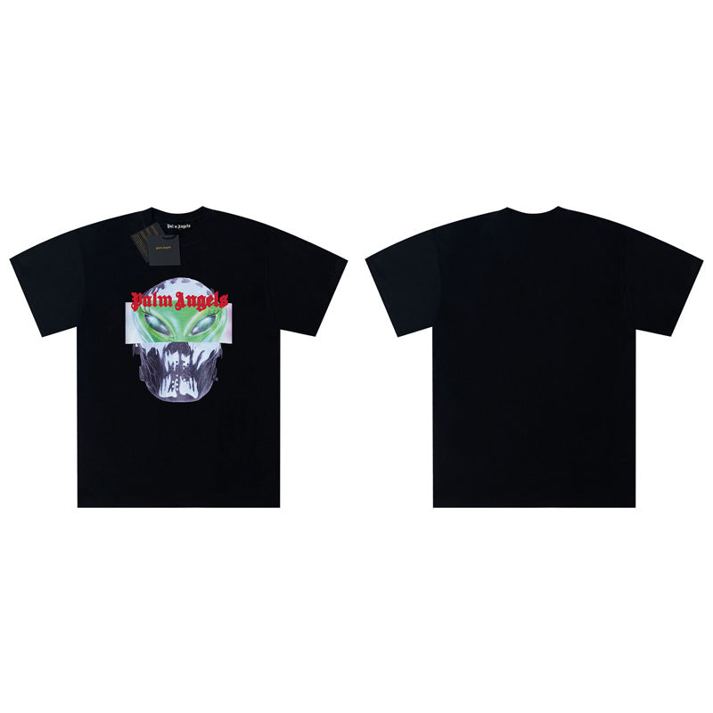 Palm Angels Graphic Print Tee Loose Crew Neck Streetwear T-Shirt