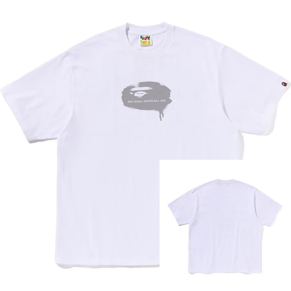 BAPE Shark Ape Head Camo Print Crew Neck Short Sleeve T‑Shirt Unisex