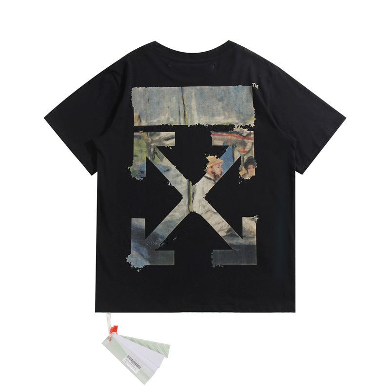 Off White Arrow Graphic Print Short Sleeve Tee Streetwear Unisex