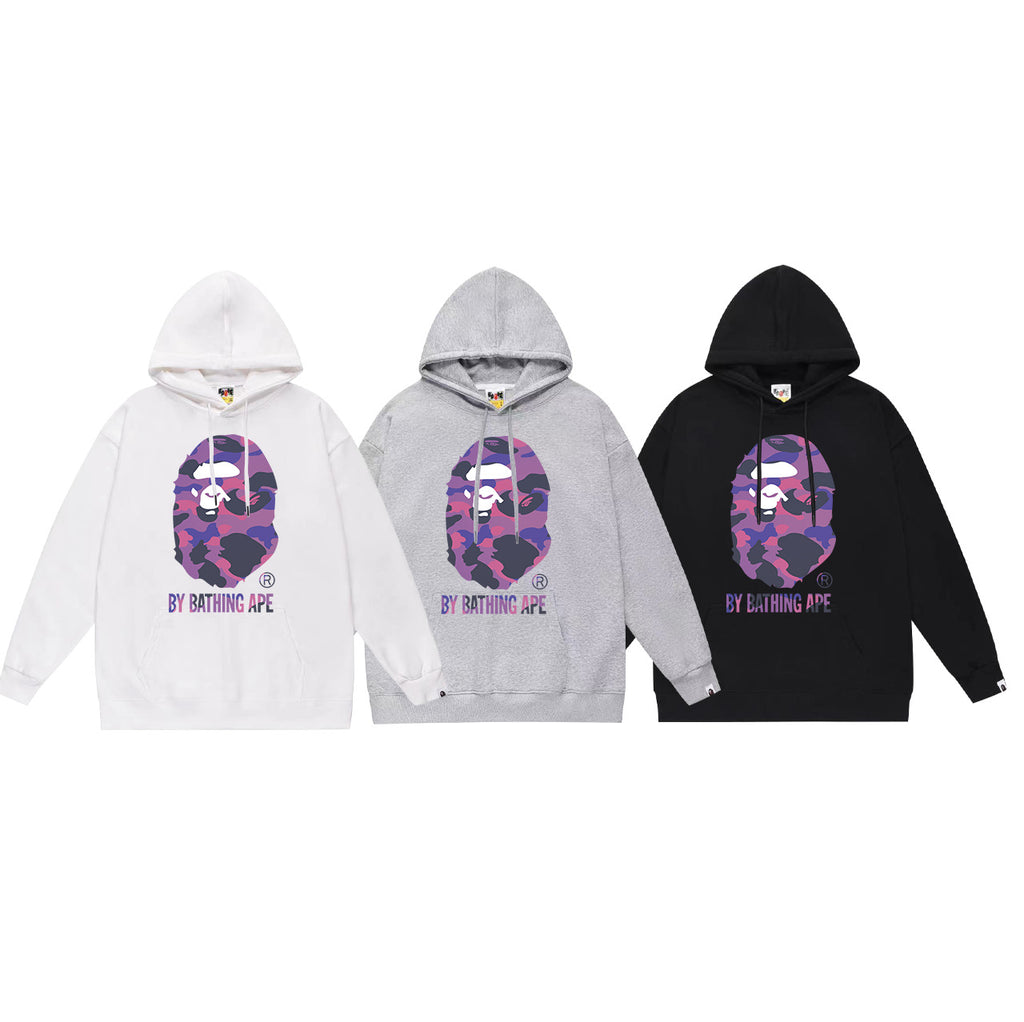 Bape Camo Ape Head Graphic Vintage Washed Oversized Hoodie Streetwear