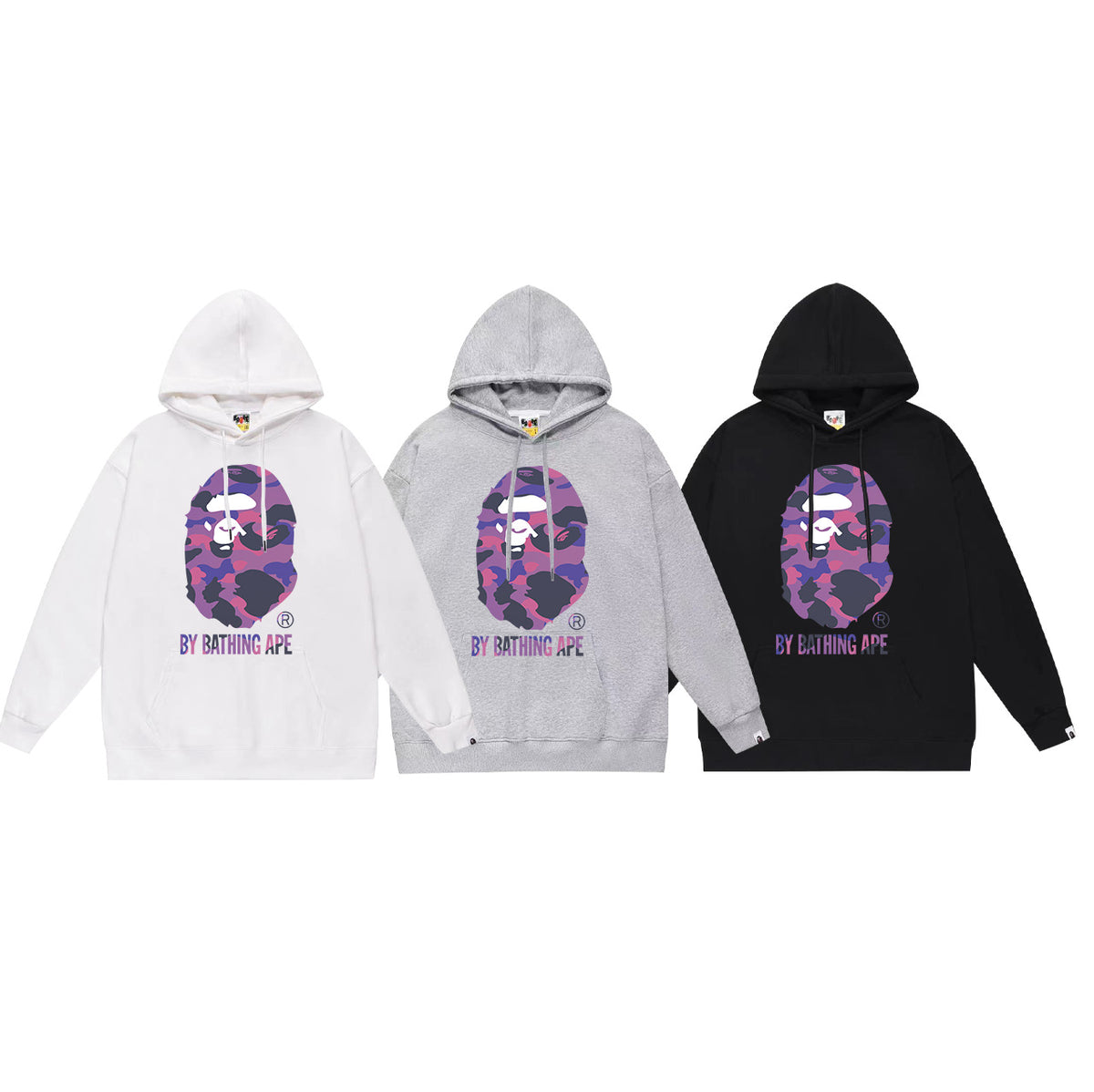 Bape Camo Ape Head Graphic Vintage Washed Oversized Hoodie Streetwear