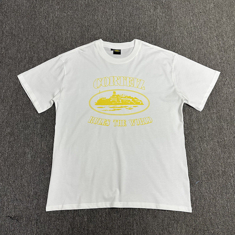 Corteiz Alcatraz Logo Letter Crew Neck Short Sleeve T‑Shirt Unisex