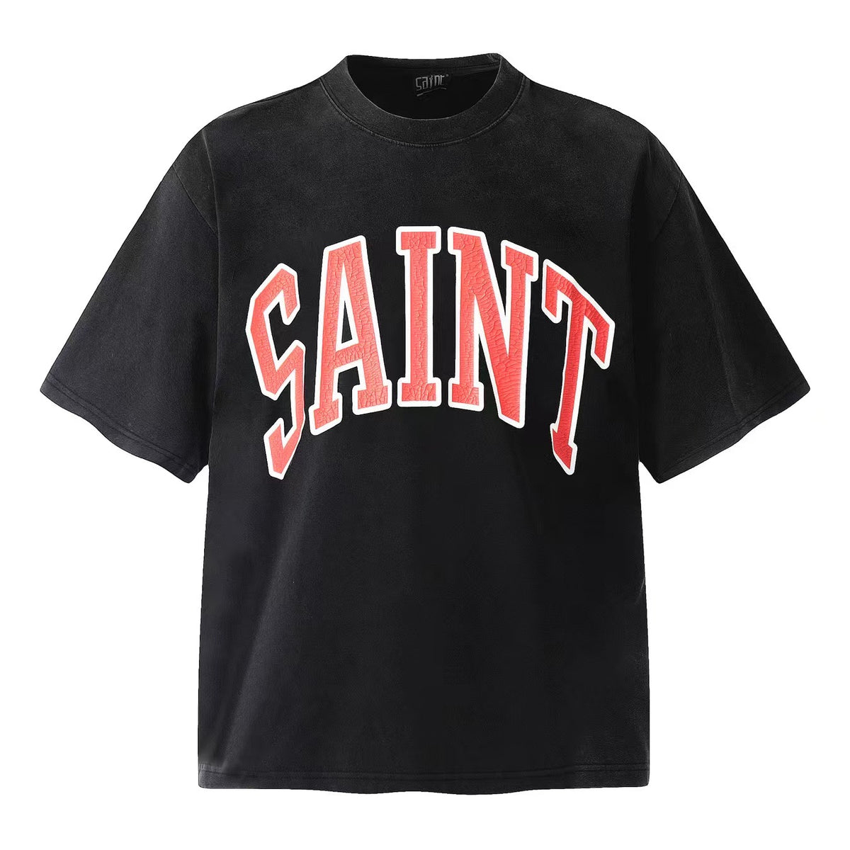 Saint Michael Vintage Washed Multi‑Print Graphic Oversized Tee Street