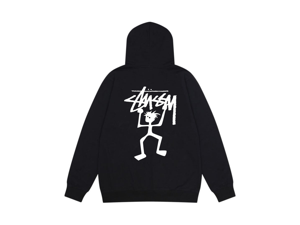 Stussy Zip Up Hoodie Multi Graphic Letter Print Streetwear Jacket