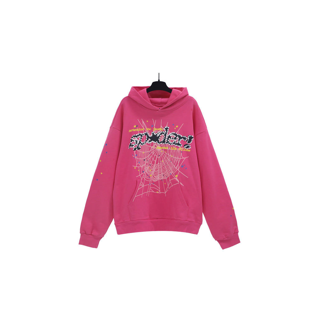 Sp5der Foam Print Spider Web Hoodie Sweatshirt Jogger Pants Set