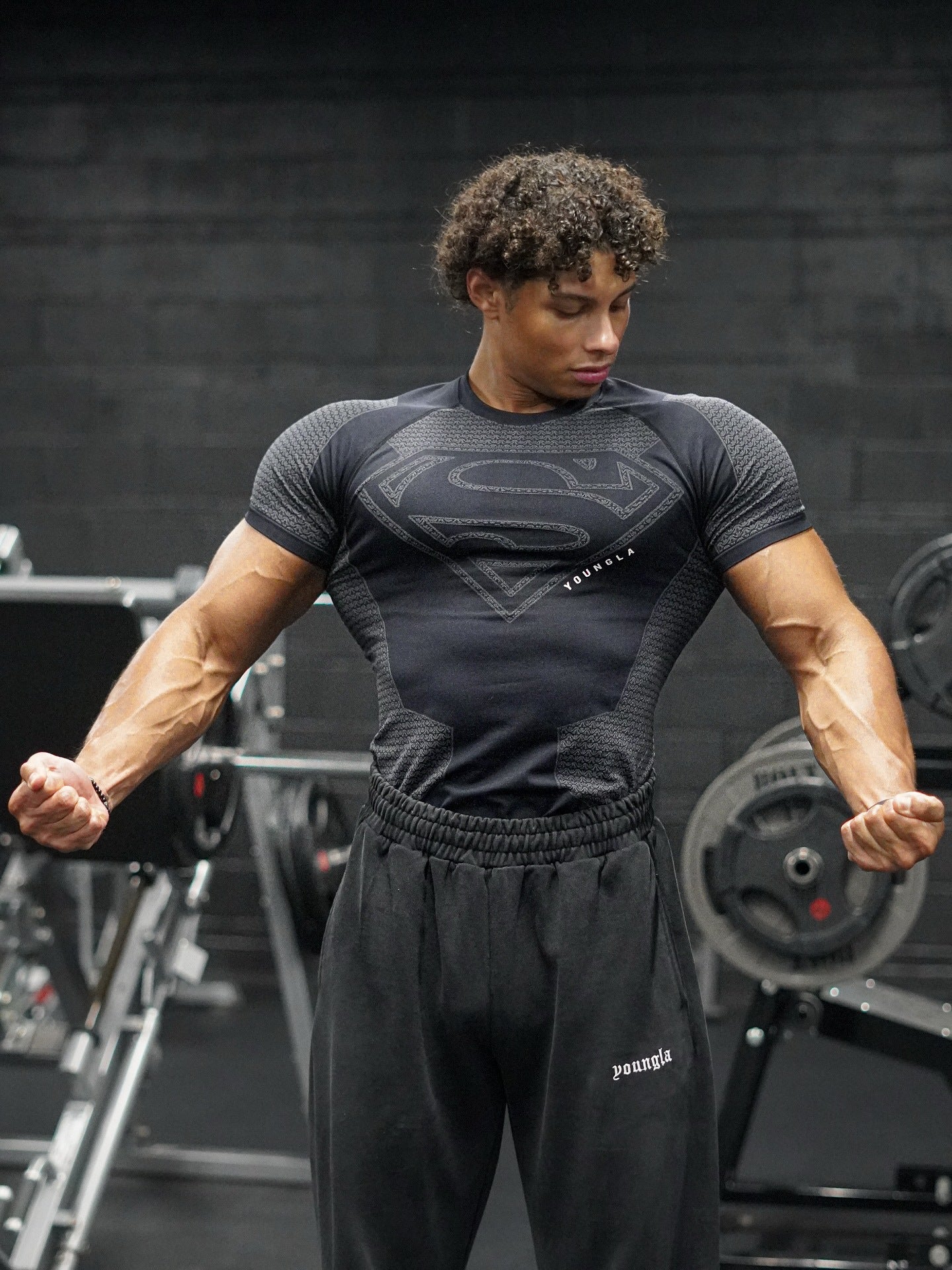 YOUNGLA 4117 Superman Compression Tees