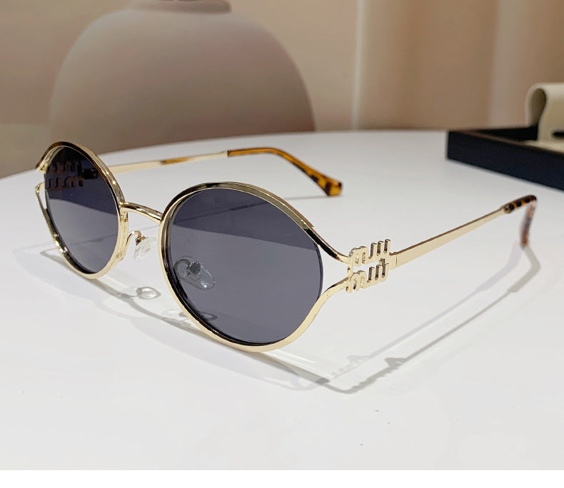 Miu Miu MU52YS Hollow Oval Cat Eye Sunglasses Gradient Lens Women Y2K