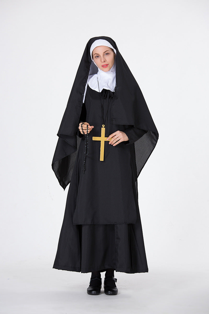 Halloween Men & Women Priest Nun Cosplay Easter Carnival Party Sets